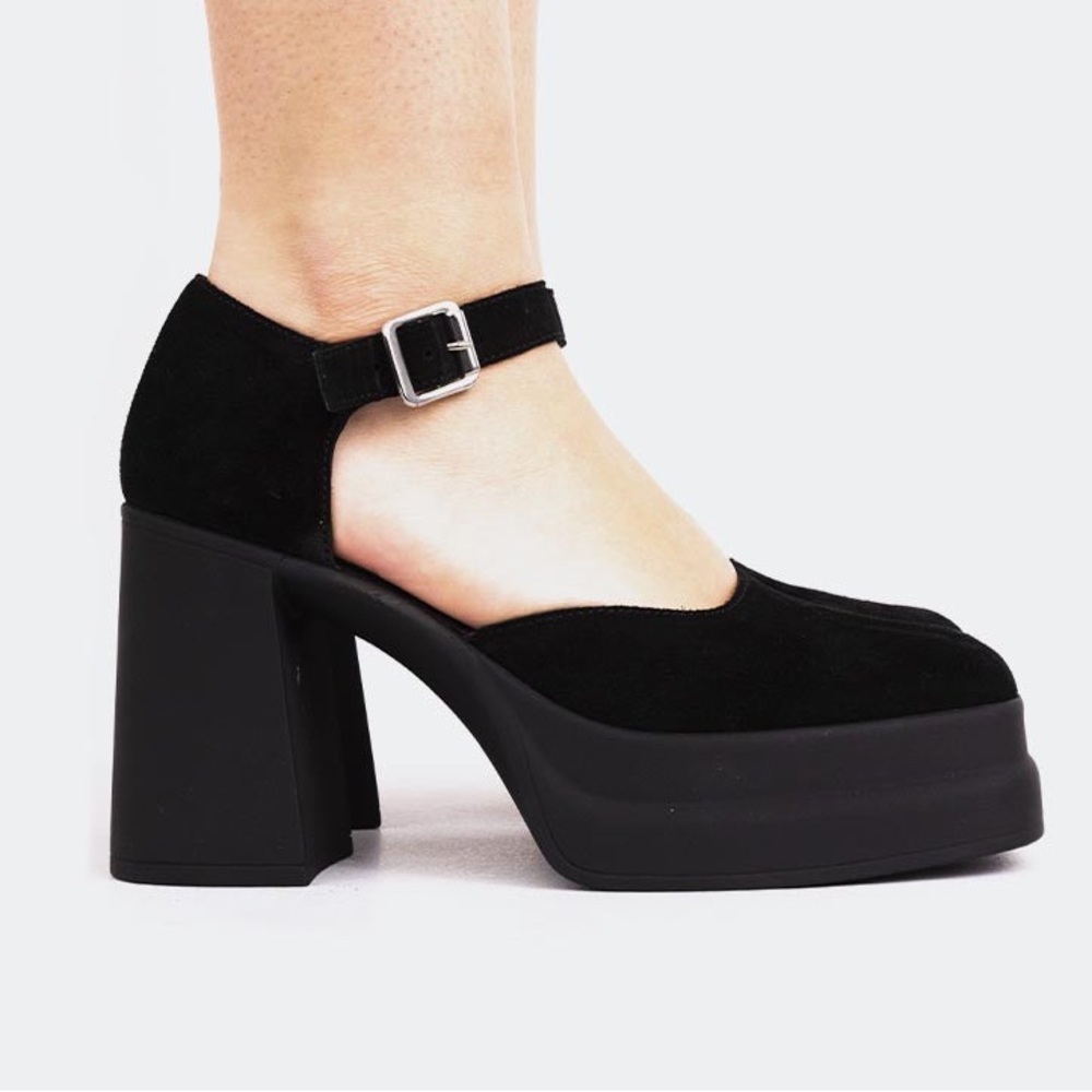 SOLD L’intervalle Marconi Black Suede Platform Heels size 10 EU41